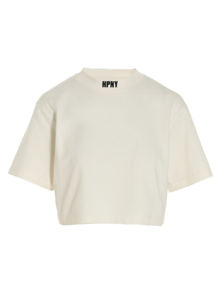 'HPNY' cropped t-shirt HERON PRESTON White/Black