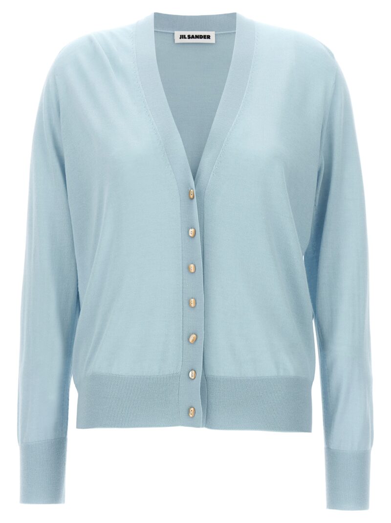 Mixed cashmere cardigan JIL SANDER Light Blue