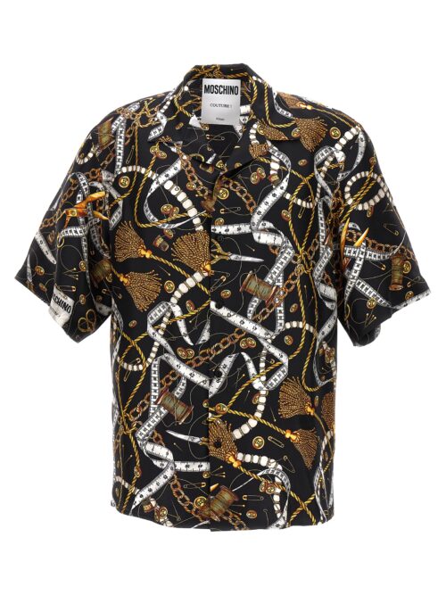 Printed silk shirt MOSCHINO Black