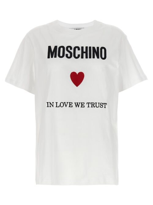 'In Love We Trust' T-shirt MOSCHINO White