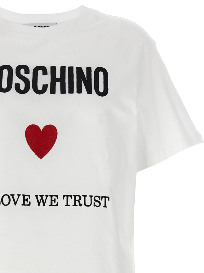 'In Love We Trust' T-shirt Woman MOSCHINO White