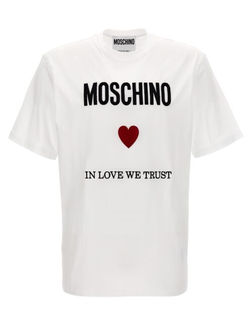 'In love we trust' T-shirt MOSCHINO White