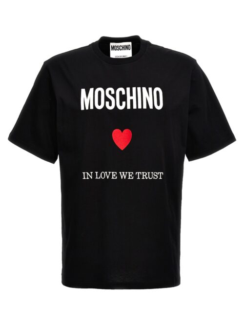 'In love we trust' T-shirt MOSCHINO Black