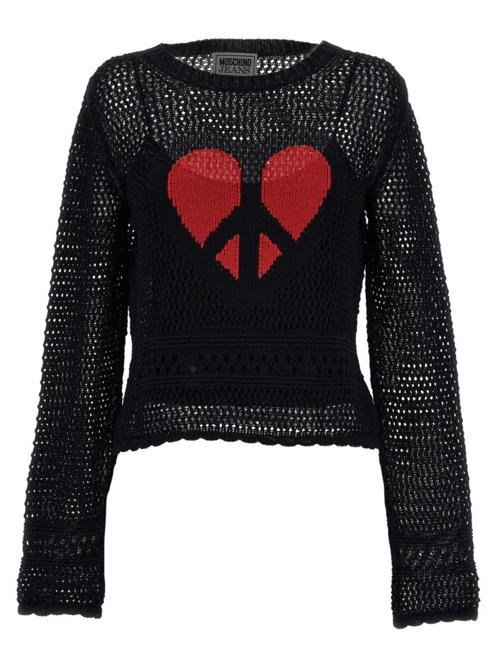 Crochet sweater MO5CH1NO JEANS Black