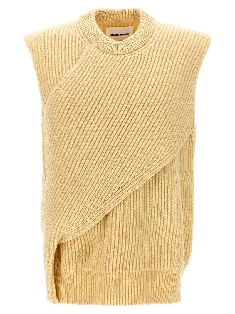 English rib waistcoat JIL SANDER Beige