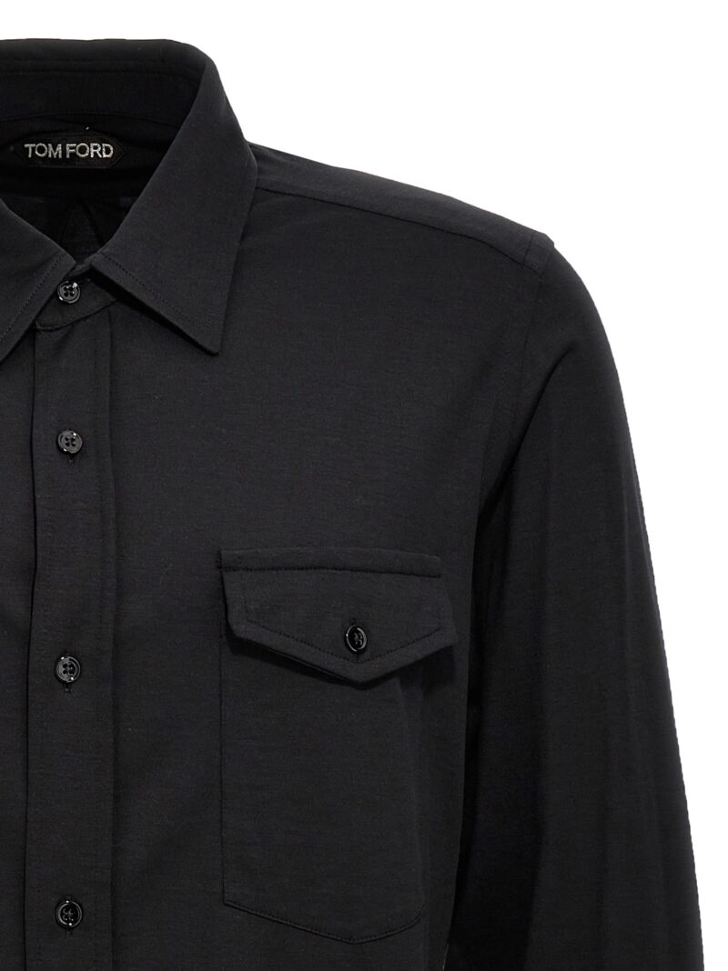 Silk blend shirt Man TOM FORD Black