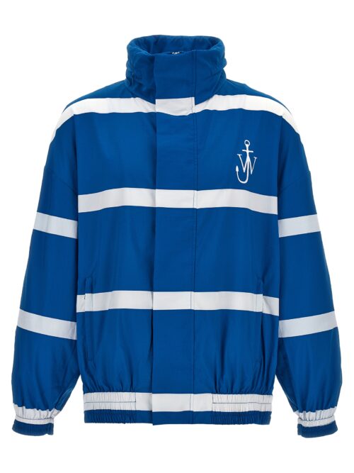 Logo print striped jacket J.W.ANDERSON Blue