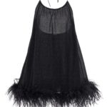 'Lumiere Plumage' dress OSÈREE Black