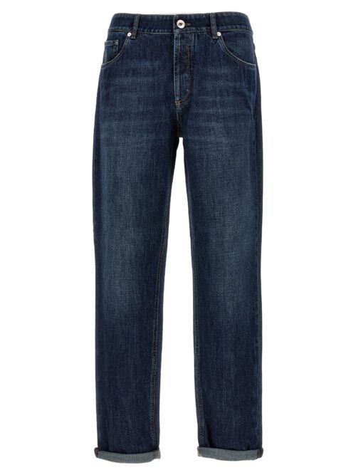 Logo embroidery jeans BRUNELLO CUCINELLI Blue