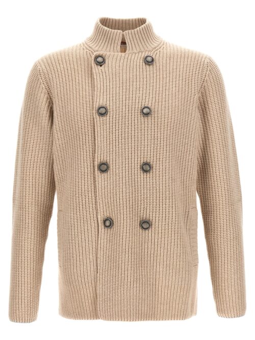 Double-breasted cardigan BRUNELLO CUCINELLI Beige