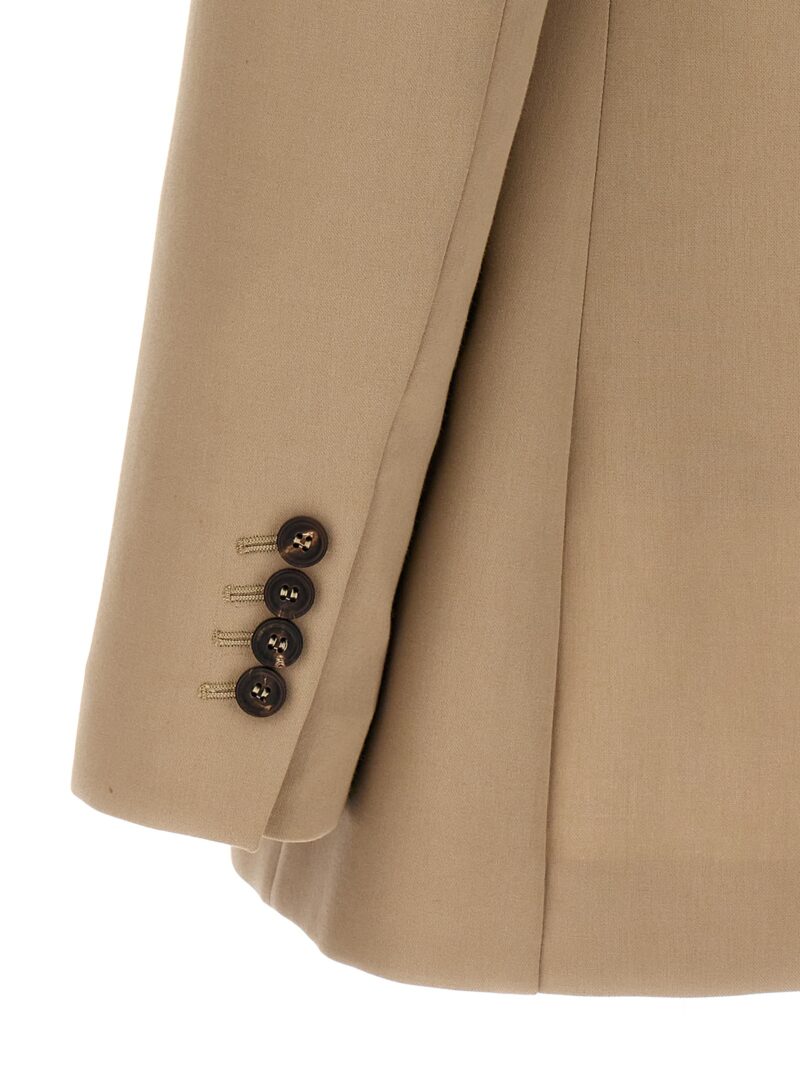 Double-breasted cotton blazer 100% cotton BRUNELLO CUCINELLI Beige