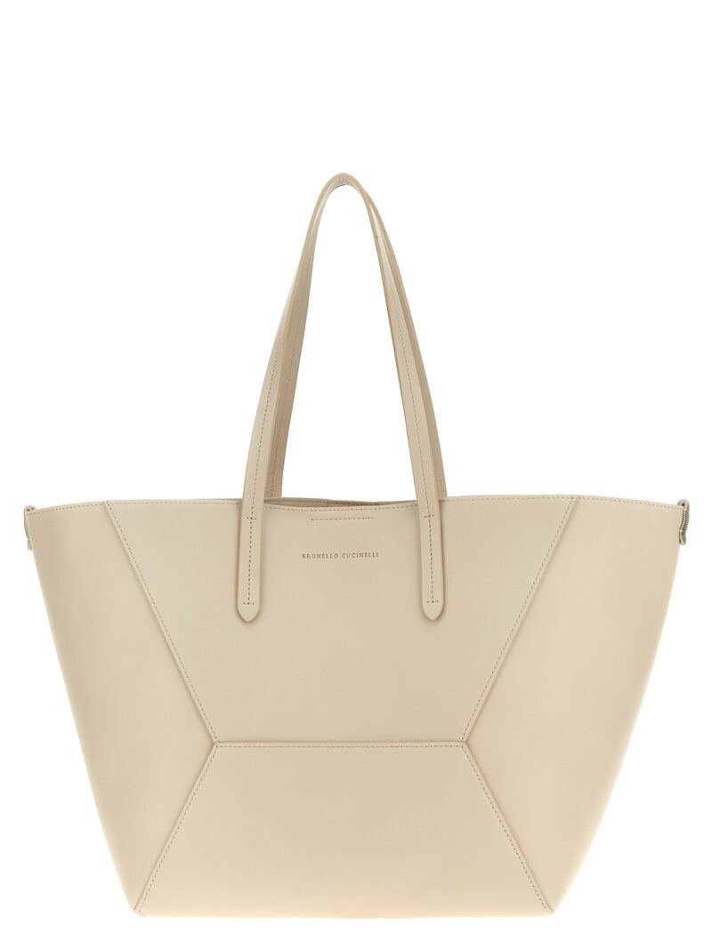 Leather shopping bag BRUNELLO CUCINELLI Beige