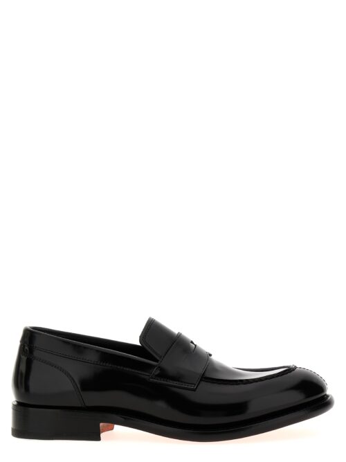 Leather loafers SANTONI Black