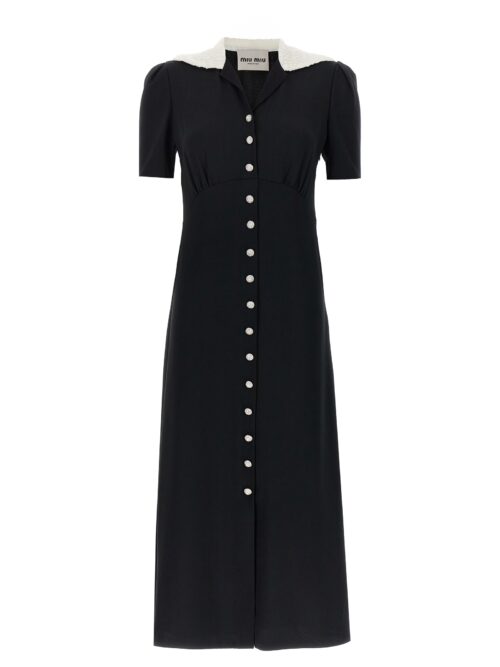 Sablè midi dress MIU MIU Black