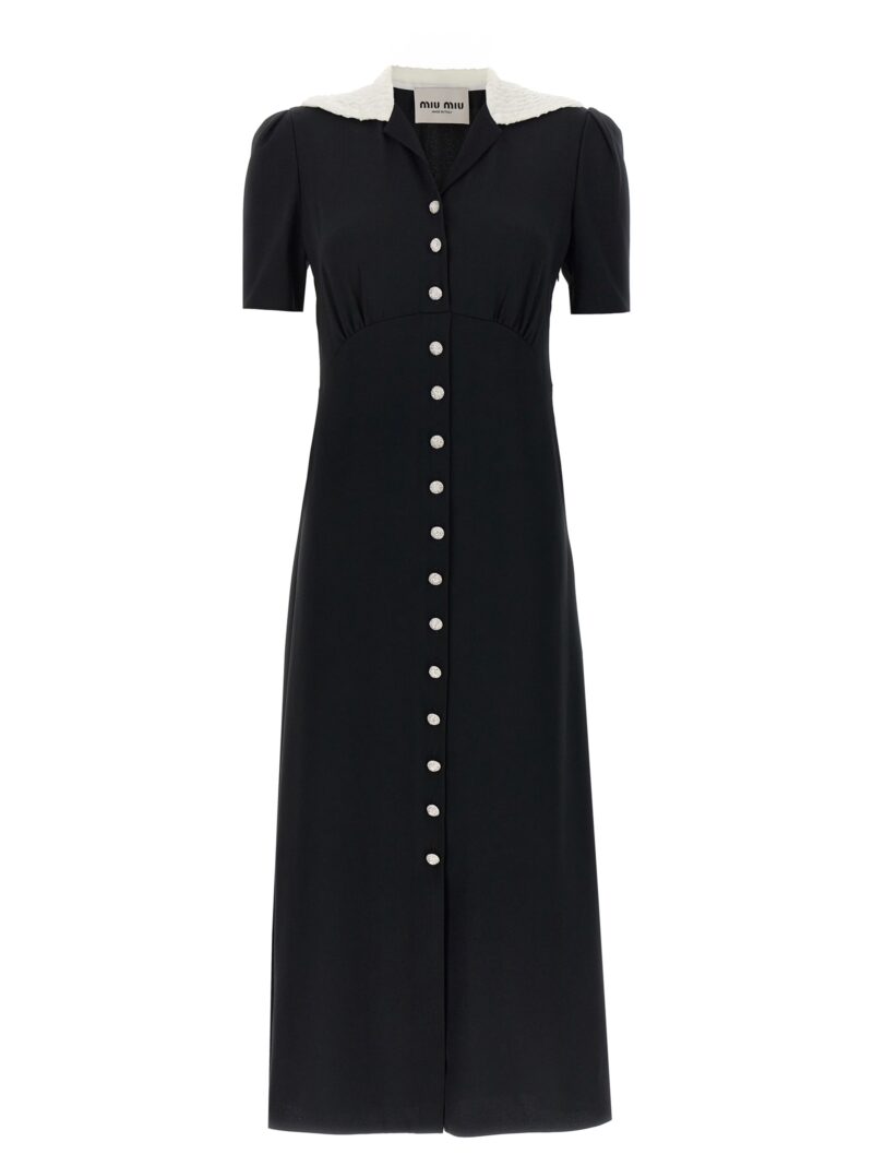 Sablè midi dress MIU MIU Black