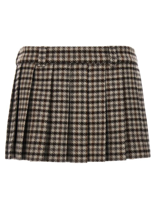 Check mini skirt MIU MIU Brown