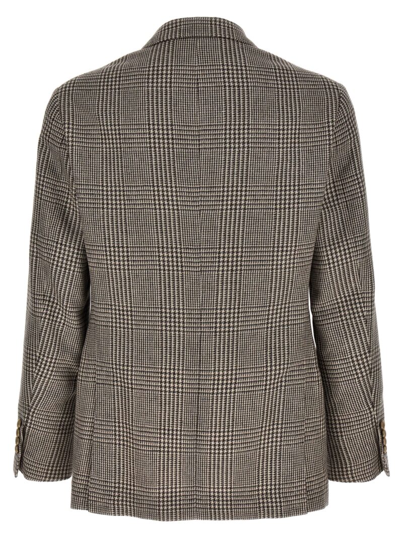 Check double-breasted blazer MG4977BPDEC002 BRUNELLO CUCINELLI Gray