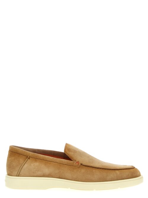 Suede loafers SANTONI Beige