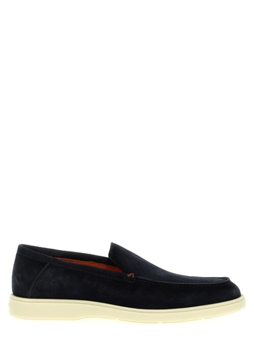 Suede loafers SANTONI Blue