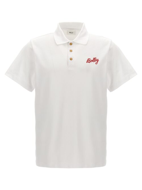 Logo embroidery polo shirt BALLY White