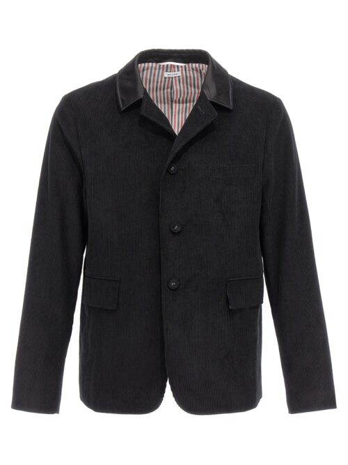 Corduroy blazer jacket THOM BROWNE Black