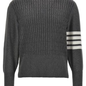 'Placed Baby Cable' sweater THOM BROWNE Gray