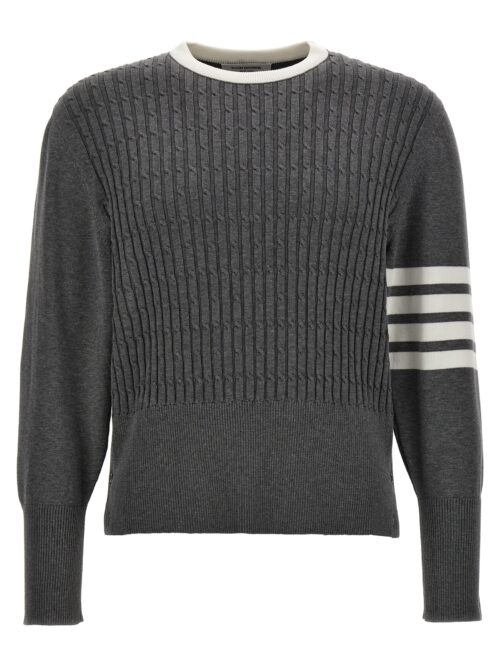 'Placed Baby Cable' sweater THOM BROWNE Gray