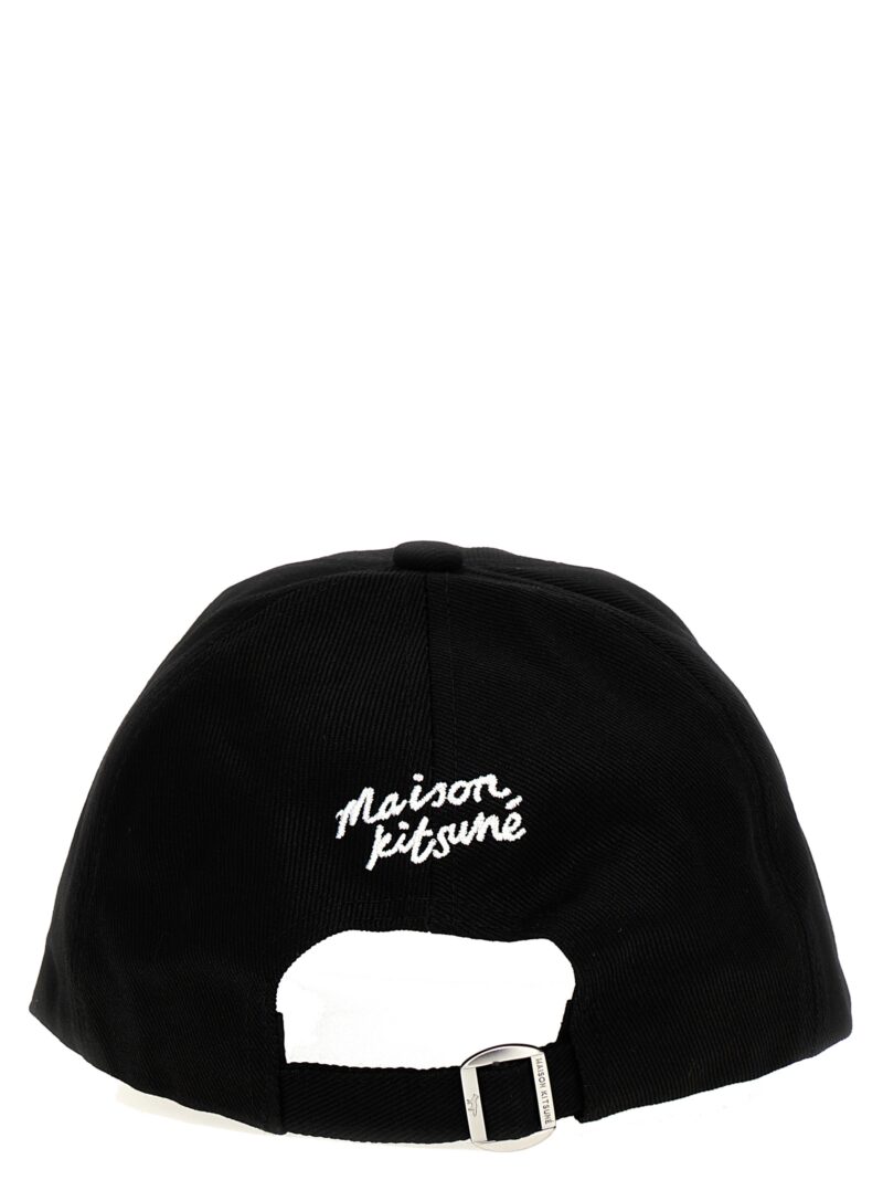 'Large Fox Head' cap Man MAISON KITSUNE Black