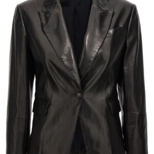 Leather blazer BRUNELLO CUCINELLI Black