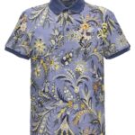 Floral print polo shirt ETRO Light Blue