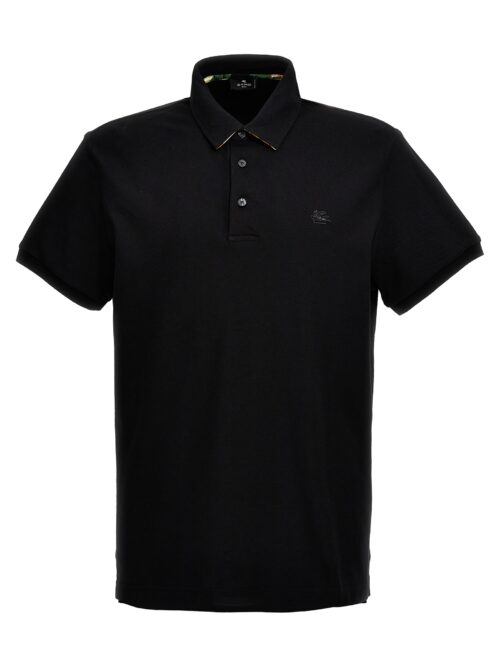 Logo embroidery polo shirt ETRO Black