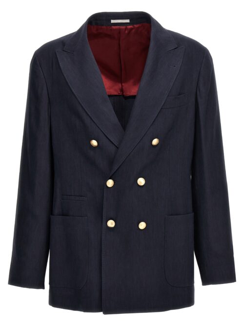 Double-breasted blazer BRUNELLO CUCINELLI Blue