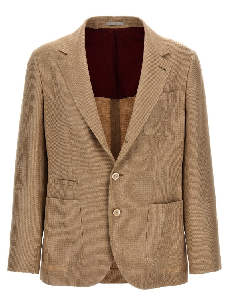 Unlined single-breasted blazer BRUNELLO CUCINELLI Beige