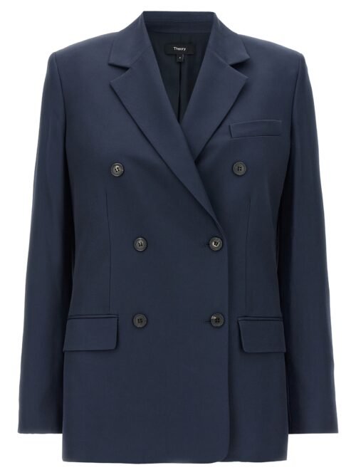 Double-breasted blazer THEORY Blue