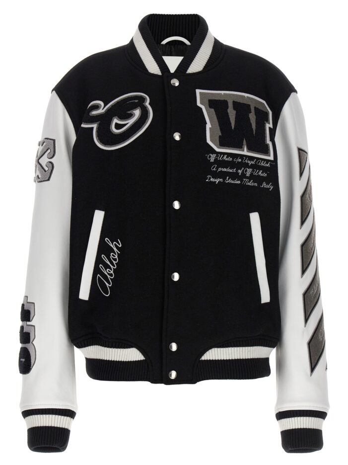'Lea Wool Varsity' bomber jacket OFF-WHITE White/Black