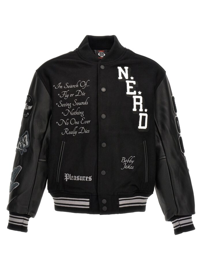 'Nerd varsity' bomber jacket PLEASURES Black