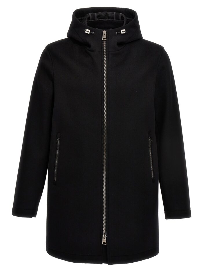 Hooded coat HERNO Black
