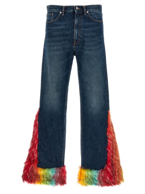 Multicolor faux fur insert jeans BLUEMARBLE Blue