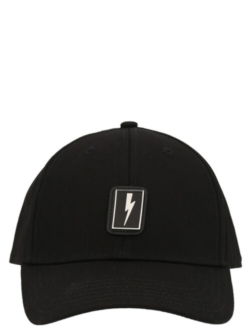 Logo plate baseball cap NEIL BARRETT Black