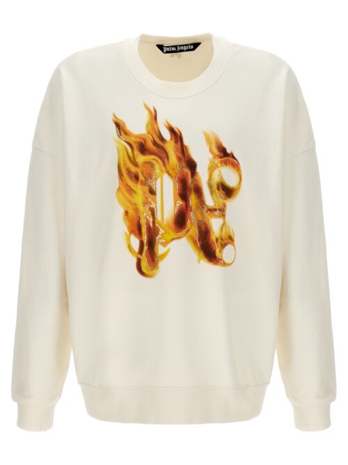 'Burning monogram' sweatshirt PALM ANGELS White