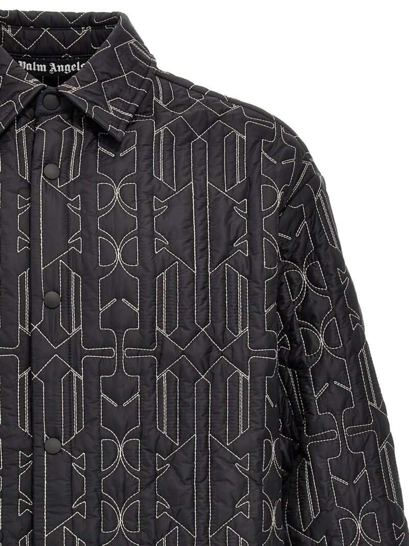 All Monogram Quilted Dover jacket Man PALM ANGELS Gray