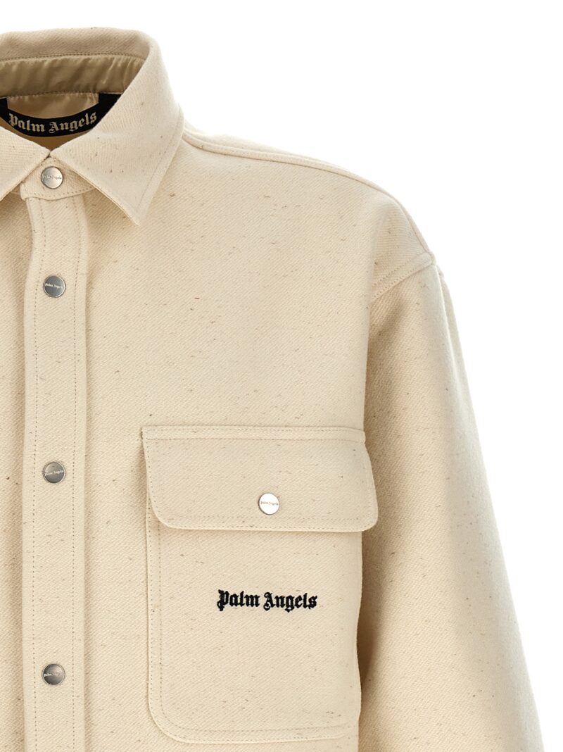 'Pocket Logo' overshirt Man PALM ANGELS White