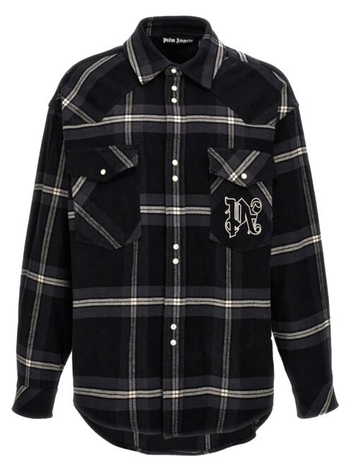 'Monogram Check' overshirt PALM ANGELS Gray