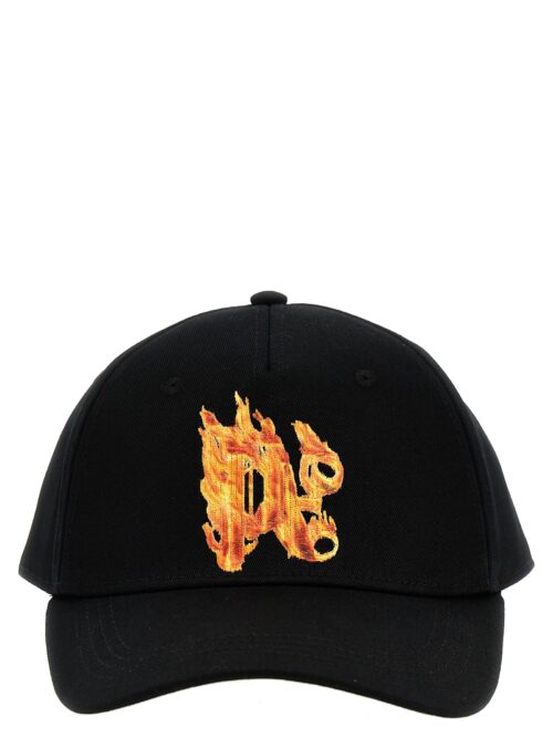 'Burning Monogram' cap PALM ANGELS Black