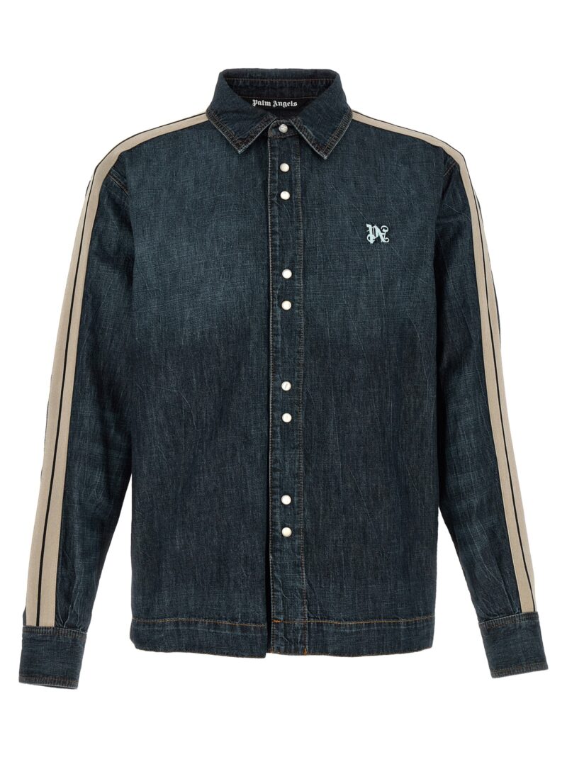 'Monogram Track' shirt PALM ANGELS Blue