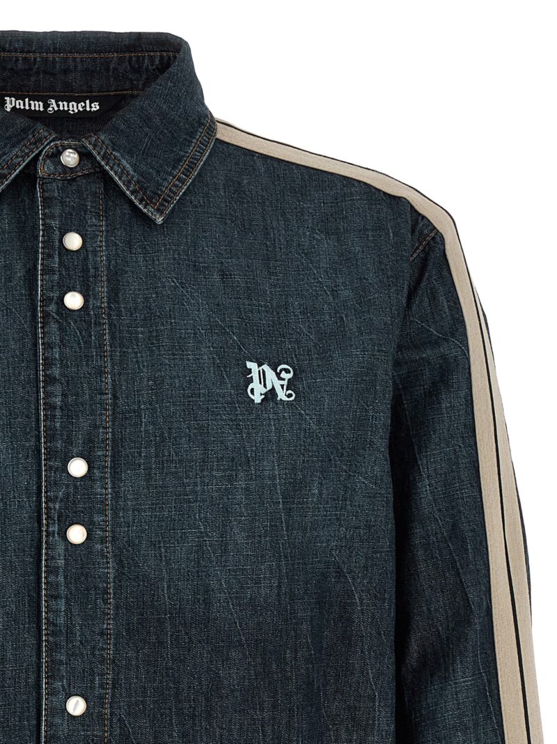 'Monogram Track' shirt 100% cotton PALM ANGELS Blue