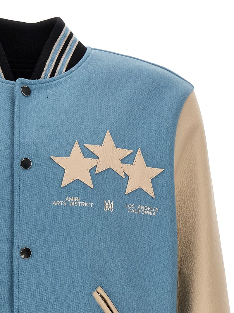 'Stars Varsity' bomber jacket Man AMIRI Light Blue