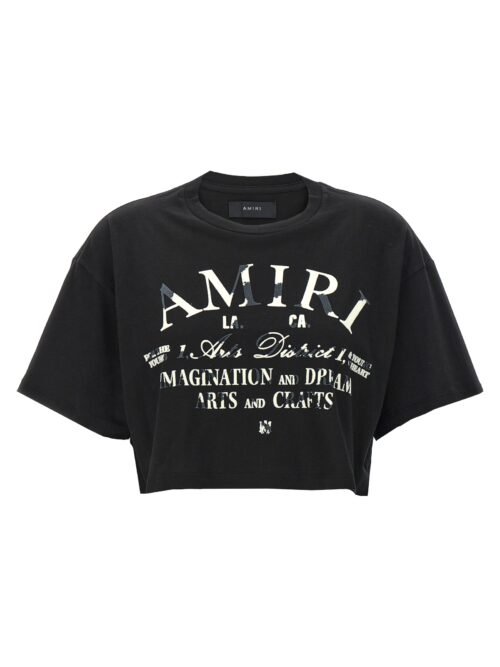 'Distressed Arts District' cropped T-shirt AMIRI Black