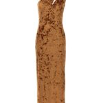 'Crushed velvet' long dress ATLEIN Brown