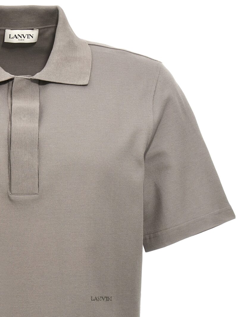 Logo embroidery polo shirt Man LANVIN Gray